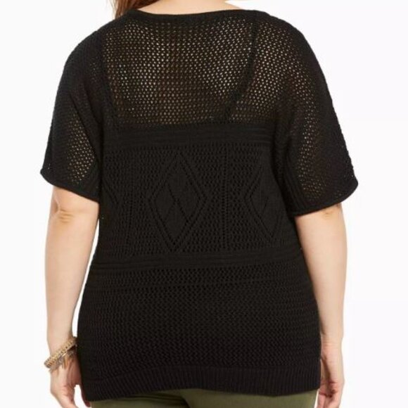 3X Torrid Black Crochet Dolman Sweater - Picture 3 of 5